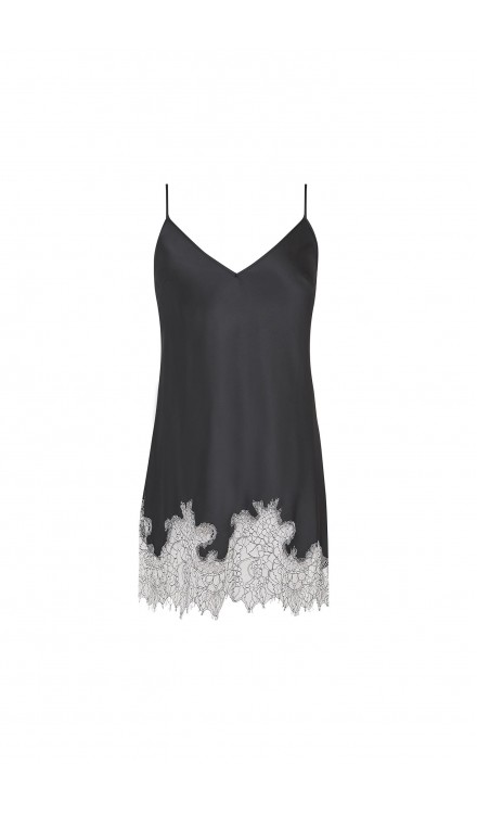 Lace Detailed Mini Cami Dress - Black & White | Bridal